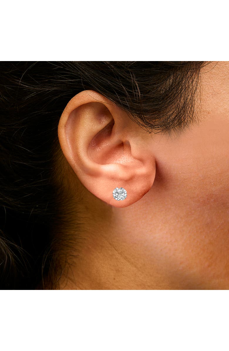 Haus of Brilliance 14K White Gold 2 1/2 Cttw Lab Grown Diamond Solitaire Stud Earrings, Alternate, color, White