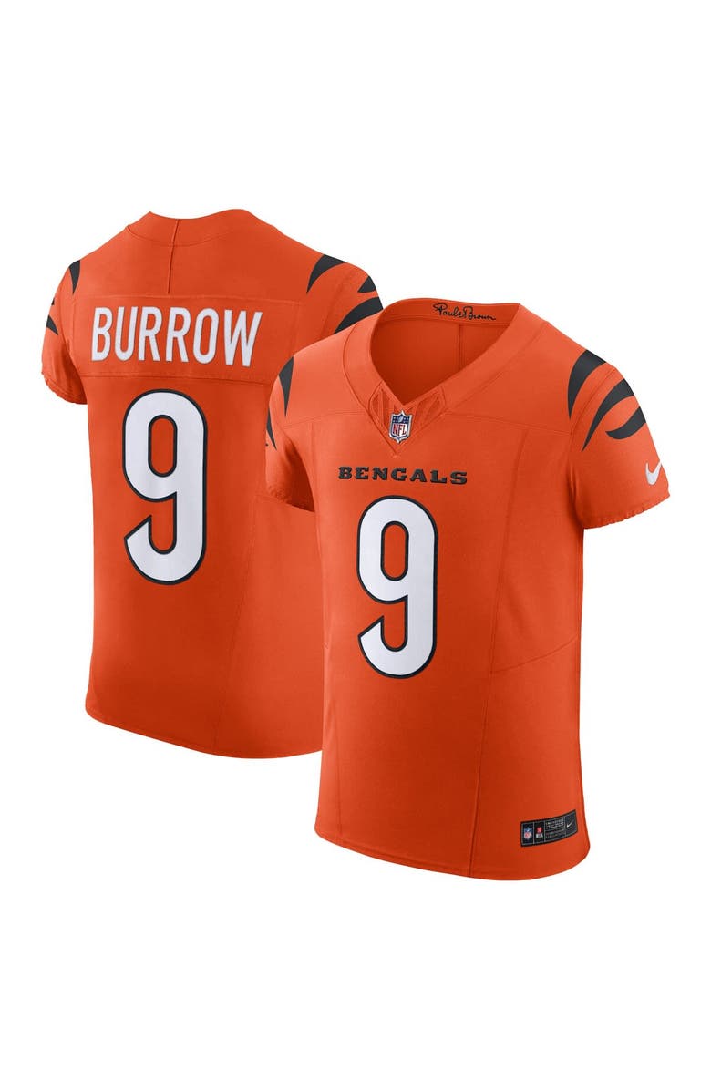 Nike Men's Nike Joe Burrow Orange Cincinnati Bengals Vapor F.U.S.E. Elite Jersey, Main, color, Orange