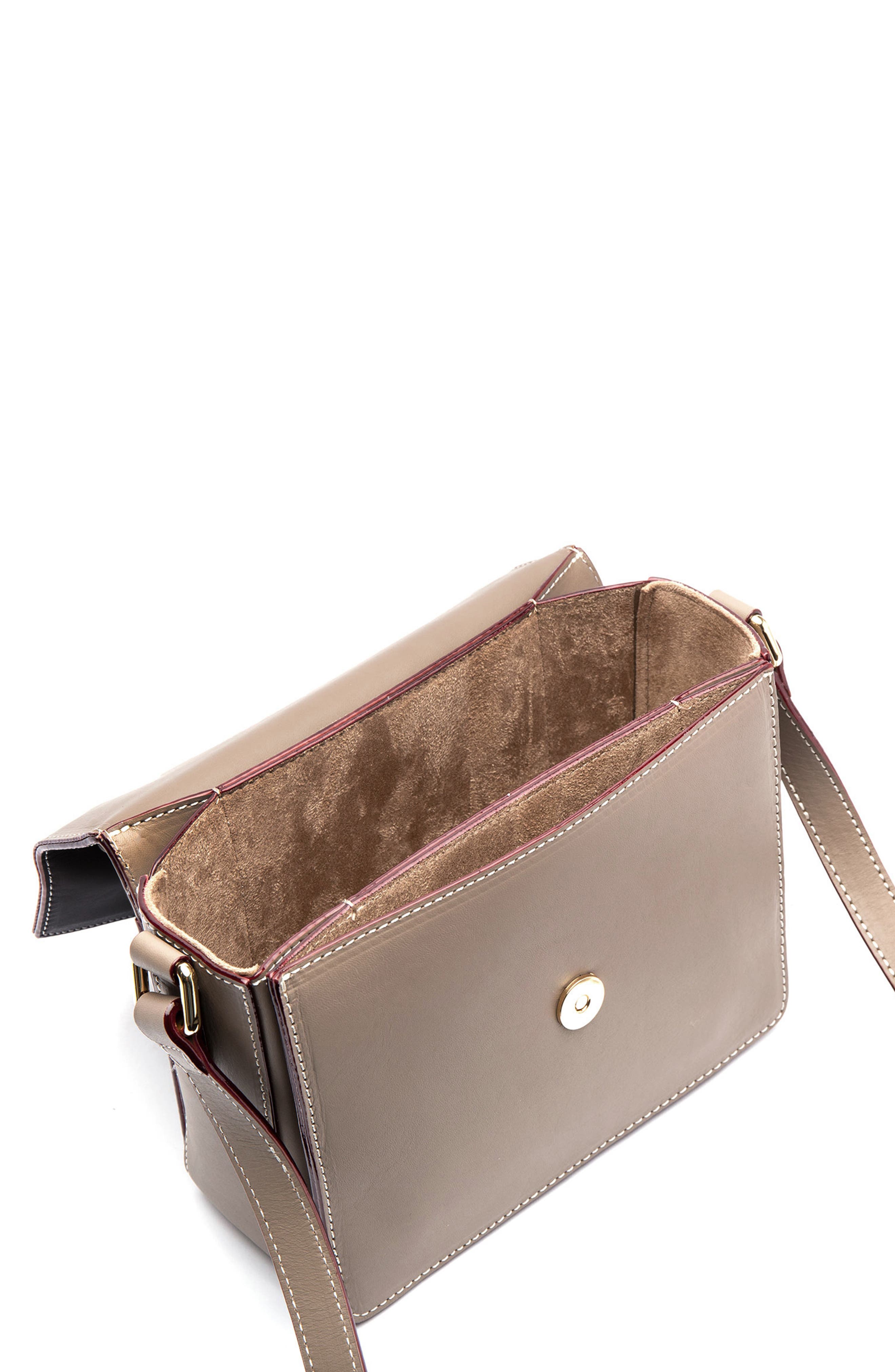 Mini Midge Leather Crossbody Bag, Alternate, color, GREY/ INK