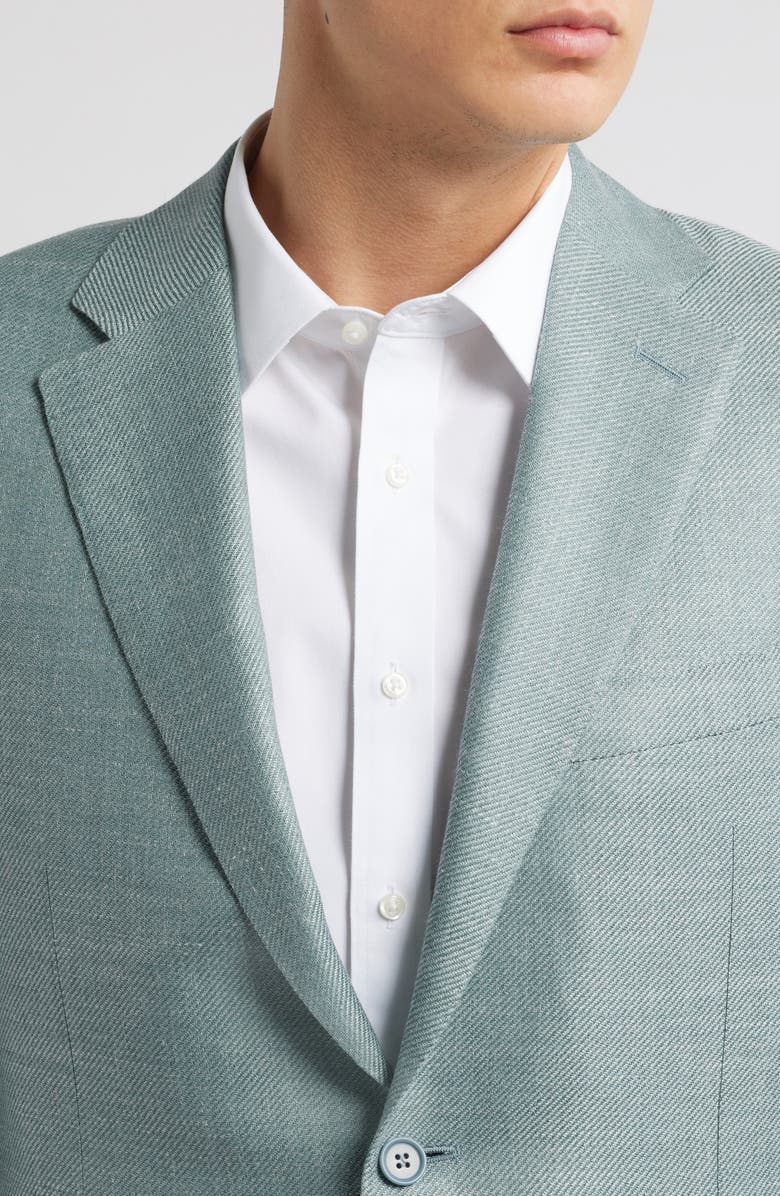 Canali Siena Regular Fit Light Green Wool & Silk Blend Sport Coat, Alternate, color, Light Green