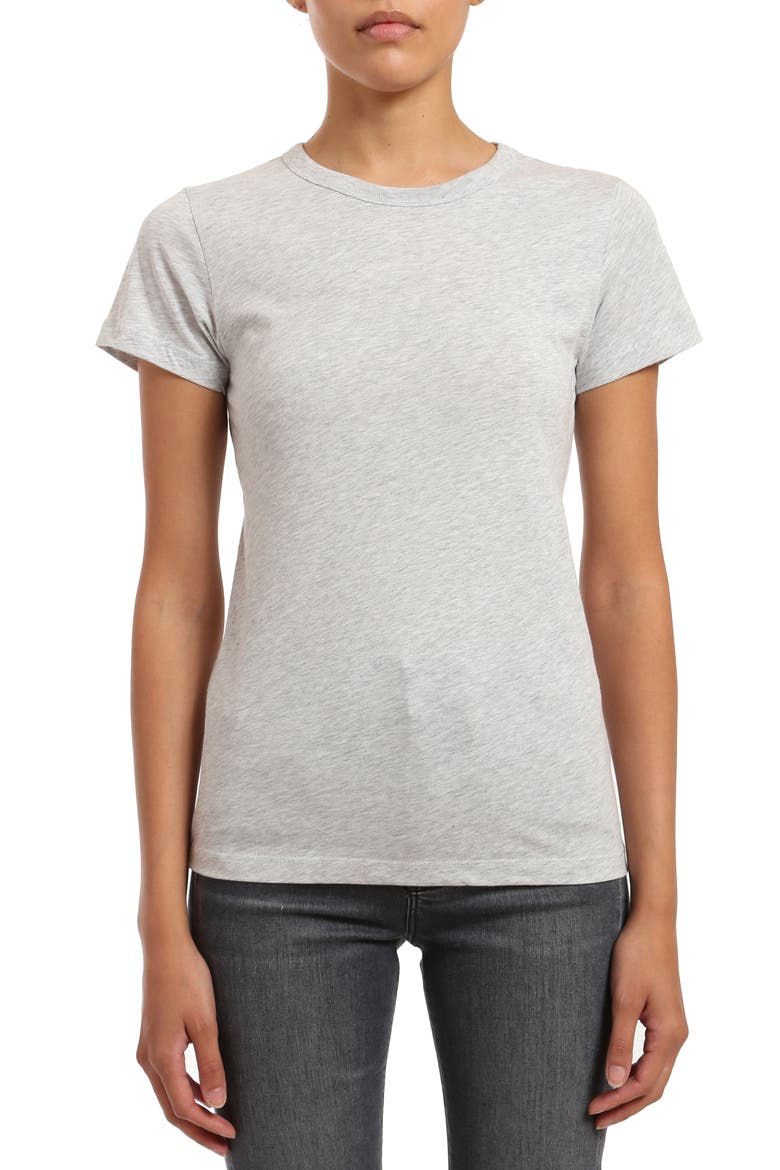 Slim Fit Cotton Slub T-Shirt, Main, color, SNOW GREY MELANGE