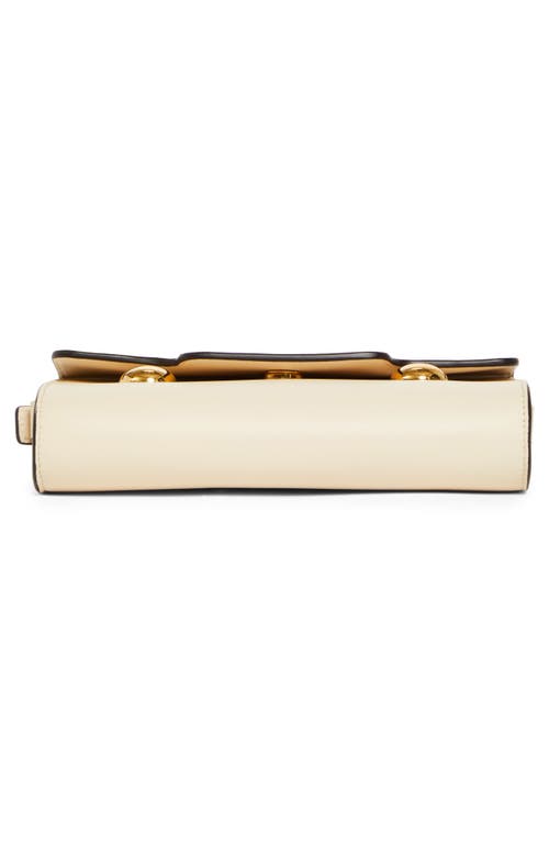 Marni Trunkaroo Leather Shoulder Bag In Cream