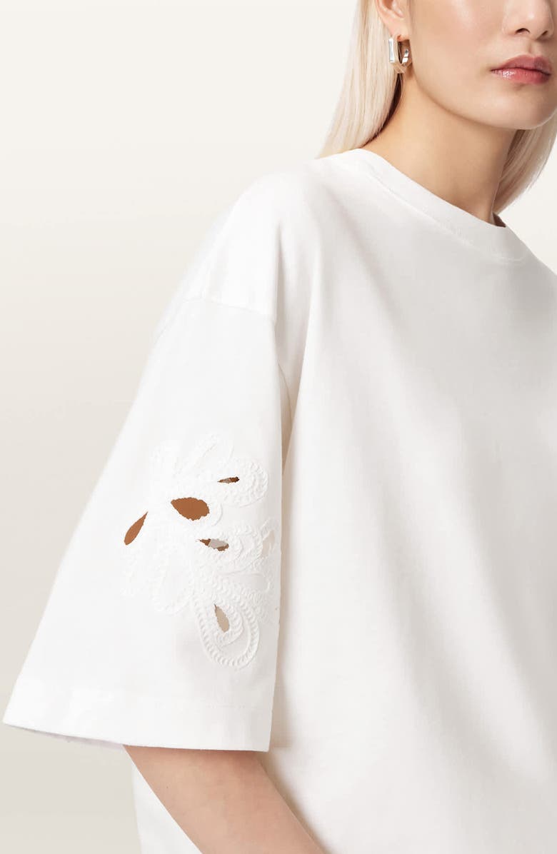 AllSaints Lola Amelie Oversize T-Shirt, Alternate, color, Optic White