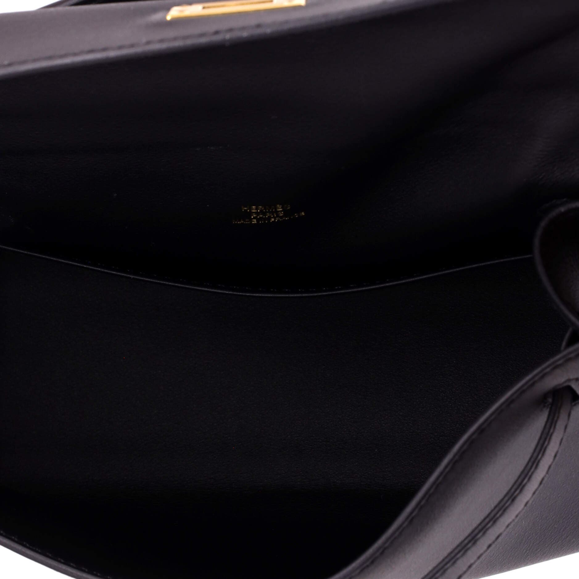 Pre-Owned Hermes Kelly Pochette Swift, Alternate, color, Noir