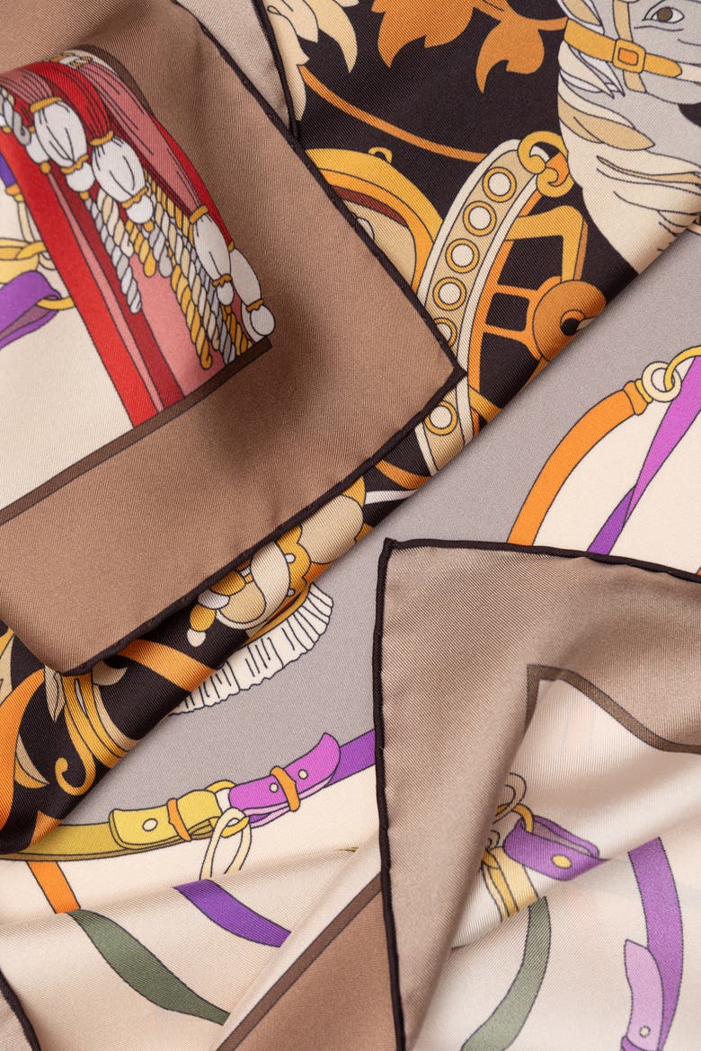 Sella Nobile - Silk Foulard for Women, Alternate, color, Tan