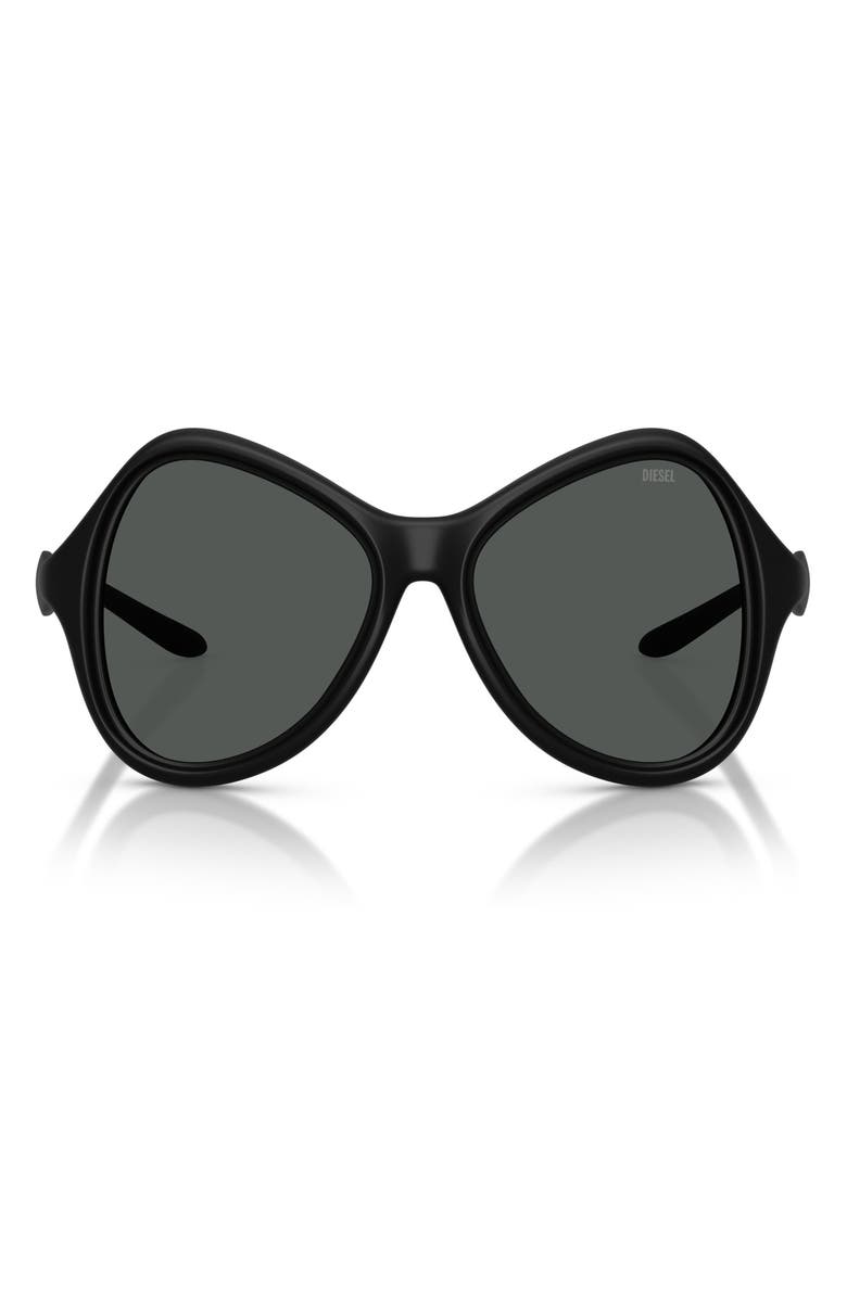DIESEL<sup>®</sup> DL3010U 53mm Cat Eye Sunglasses, Main, color, Black Matte / Dark Grey
