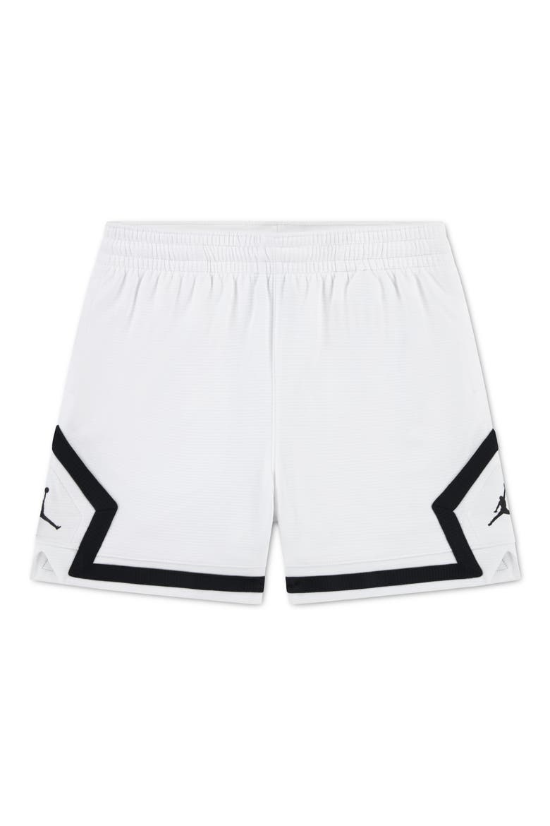 Kids' Dri-FIT Diamond Mesh Shorts, Main, color, WHITE/ BLACK