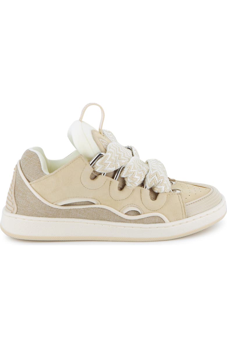 Lanvin Kids Curb Sneakers With Laces, Main, color, Beige