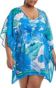 BLEU by Rod Beattie Semisheer Cover-Up Caftan
