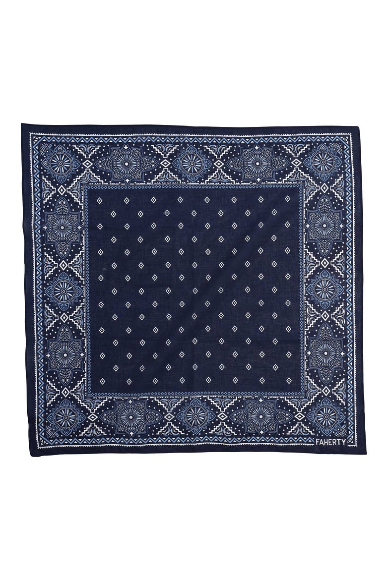 Star Geo Print Cotton Bandana, Alternate, color, NAVY