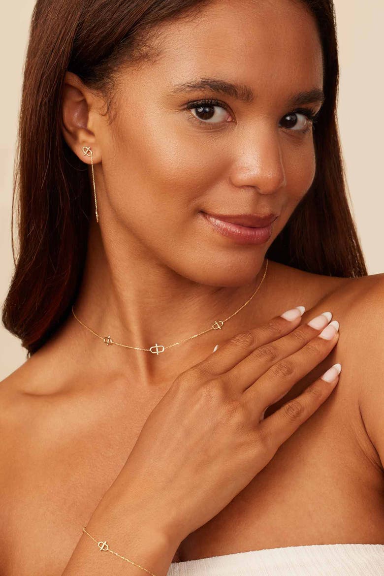 14K Gold Harmony Station Necklace, Alternate, color, Yellow Gold