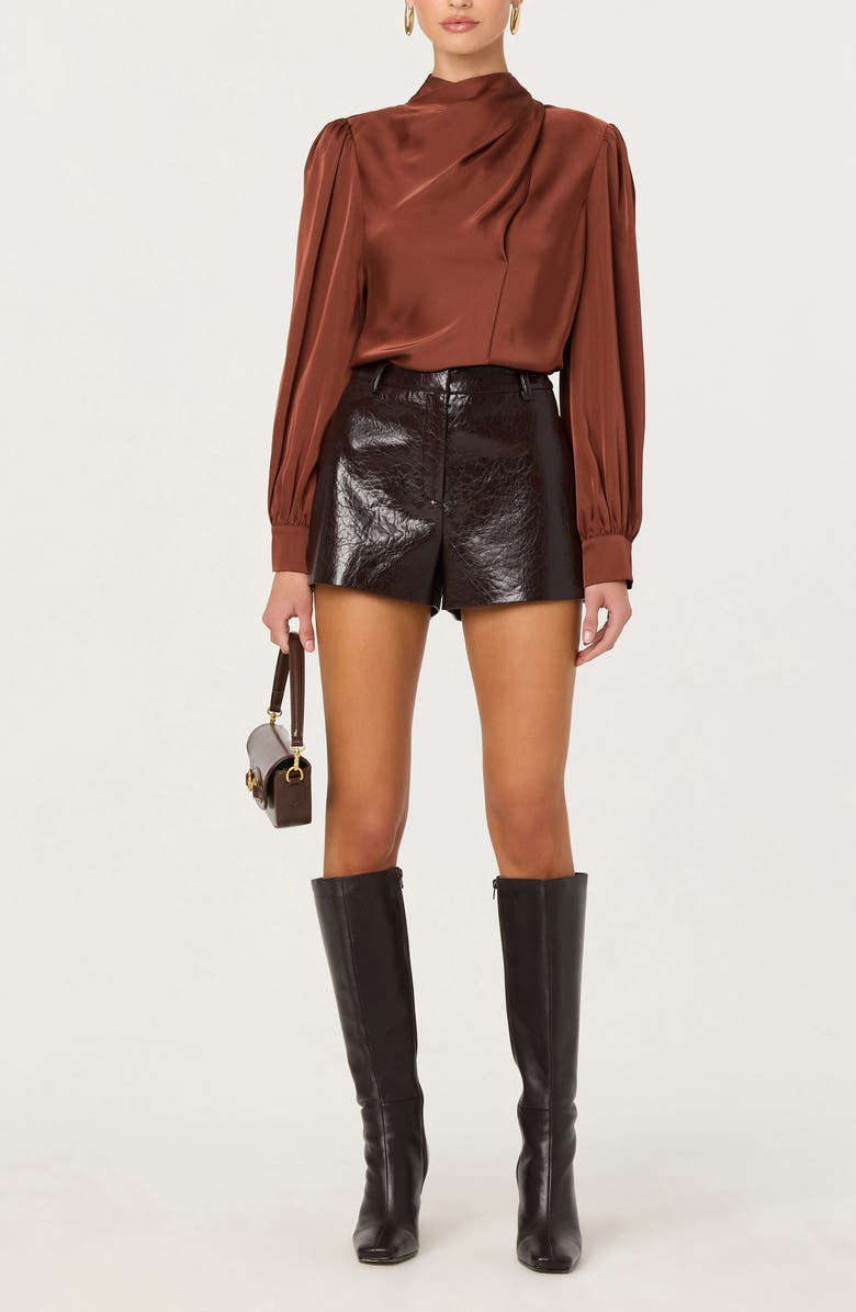 ASTR the Label Ivonne Satin Top, Alternate, color, Rust