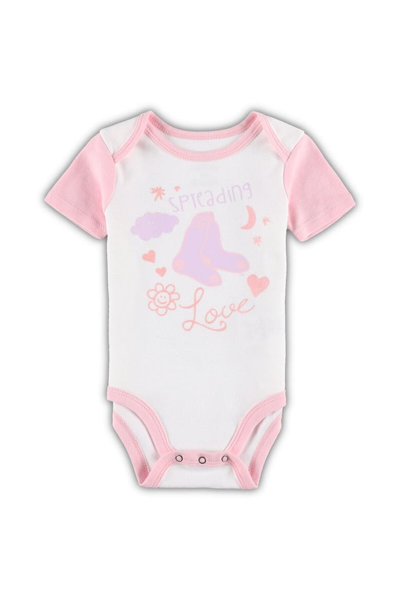 Newborn & Infant White/Pink Boston Red Sox Spreading Love Bodysuit & Tutu with Leggings Set, Alternate, color, White