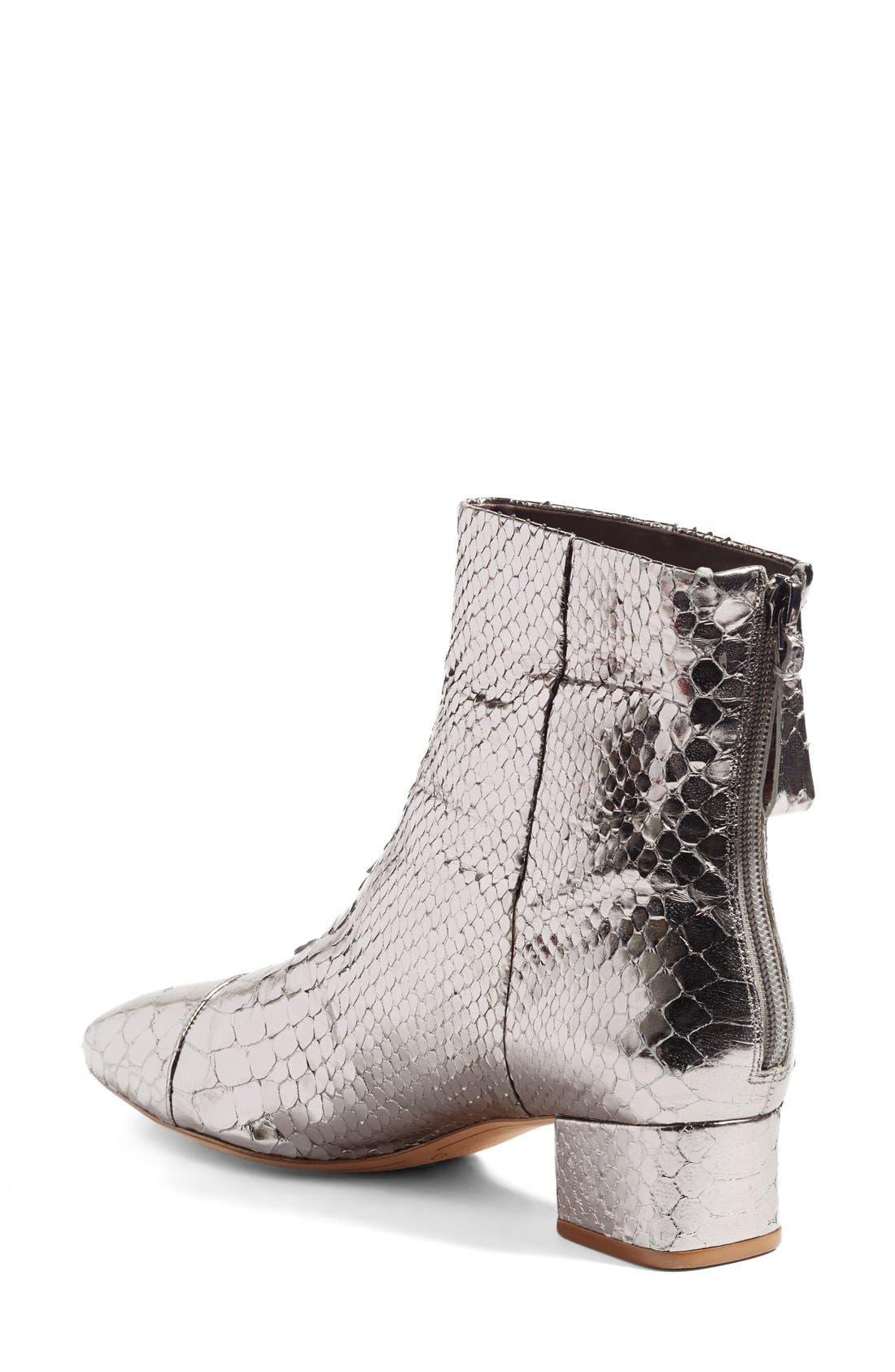 Alexandre Birman 'Jessie' Metallic Genuine Python Bootie, Alternate, color, 