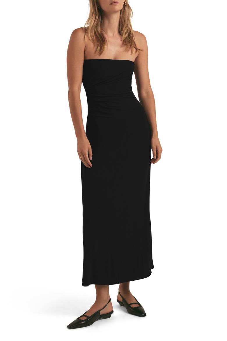 The Colette Strapless Dress, Main, color, BLACK