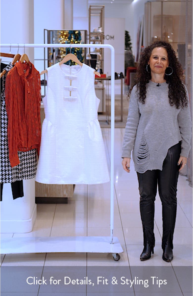 Beaded Tie Detail Tweed Minidress, sales video thumbnail