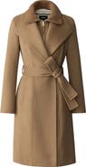 Mackage Norita Belted Double Face Wool Coat with Wool Blend Bib