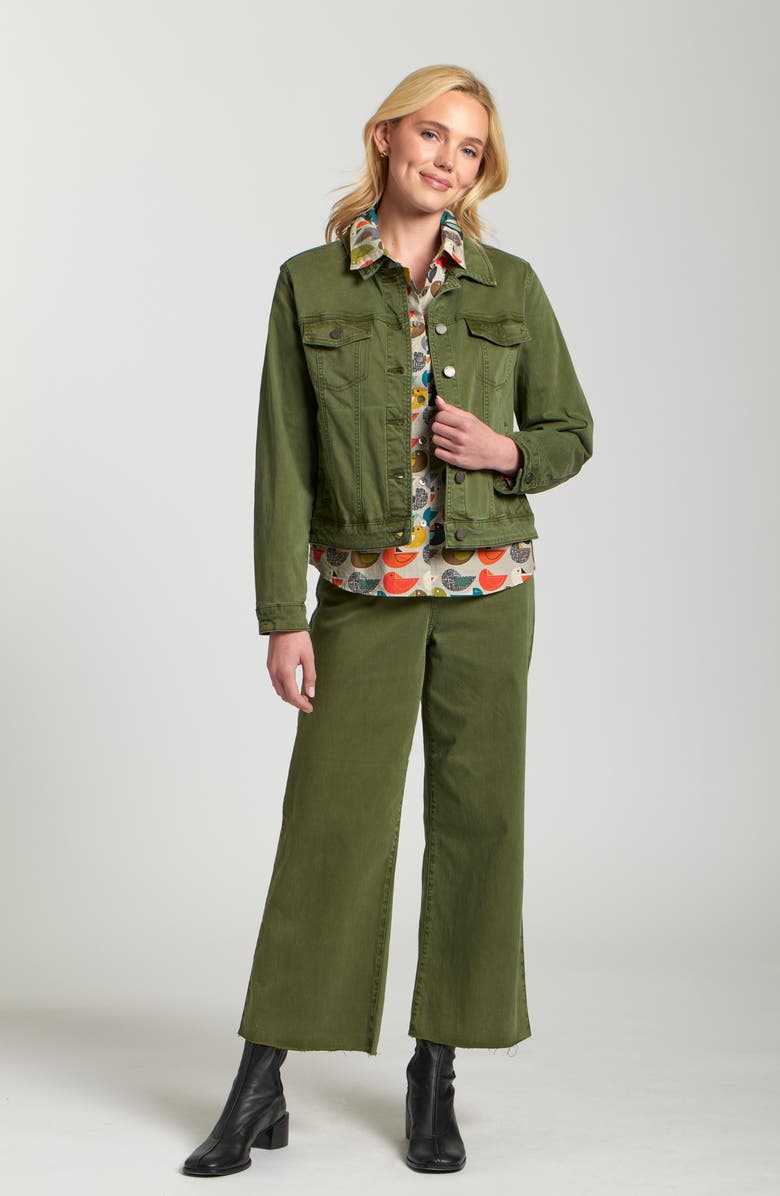 APNY Essential Denim Jacket, Alternate, color, Olive