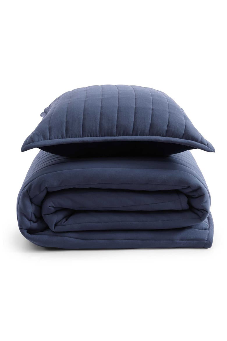Classic Comfort Quilt & Shams Set, Main, color, NAVY BLUE