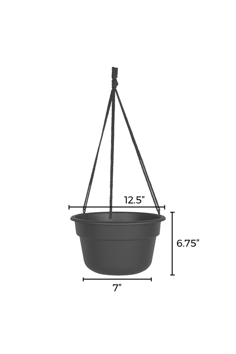 Dura Cotta Self Watering Hanging Basket Planter 12 Inch Black, Alternate, color, Black