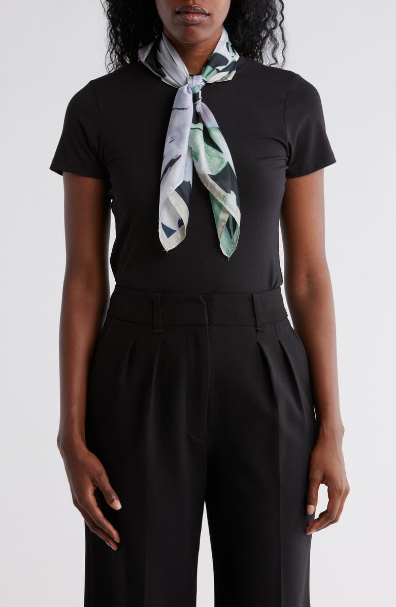 Brush Floral Square Scarf