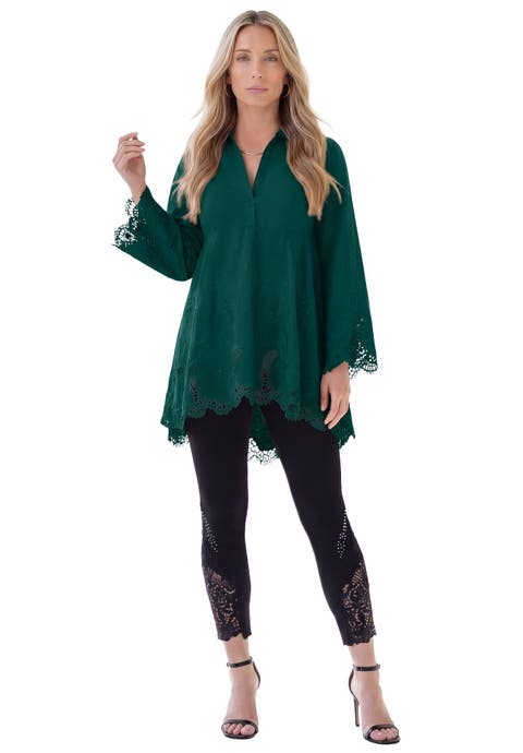 Poplin Embroidered Swing Tunic