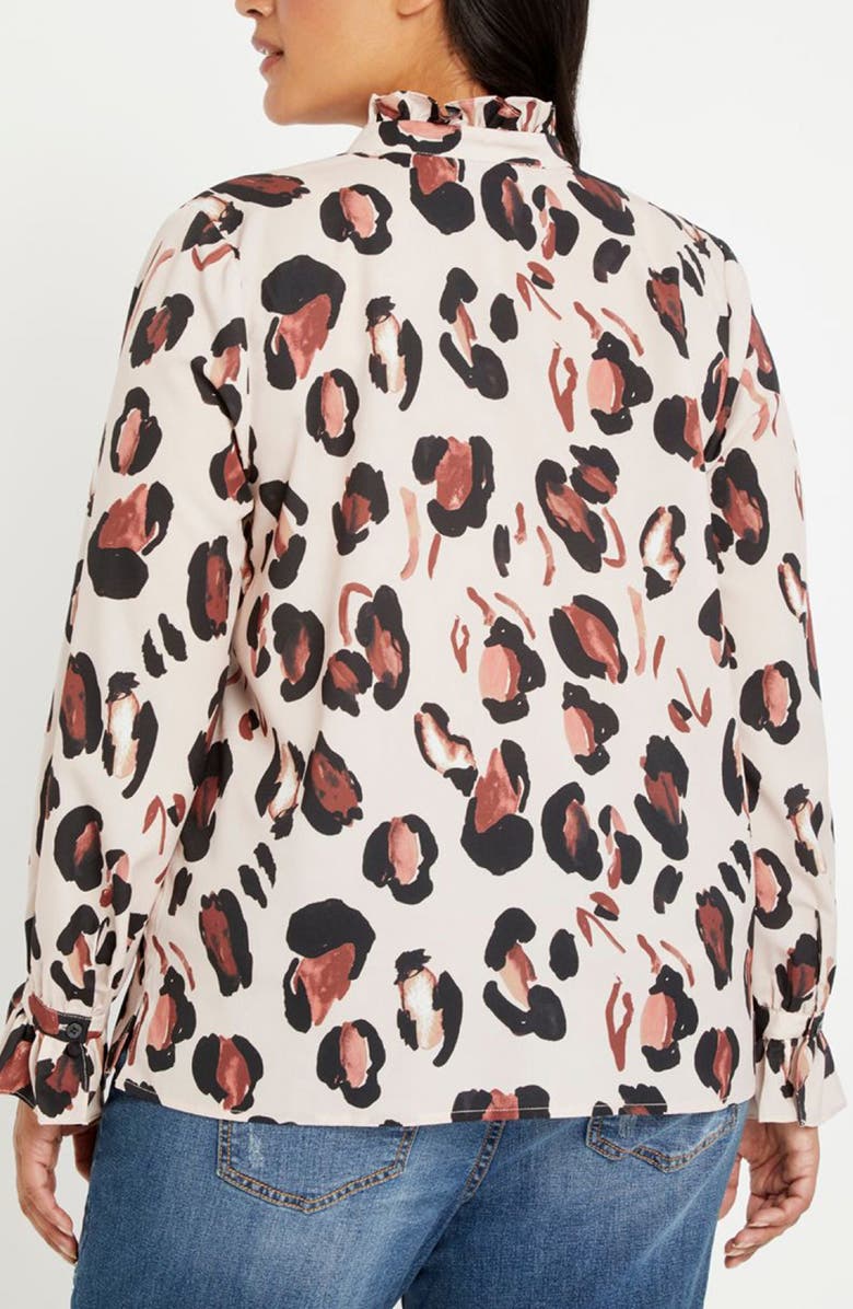 ELOQUII Print Ruffle Shirt, Alternate, color, 