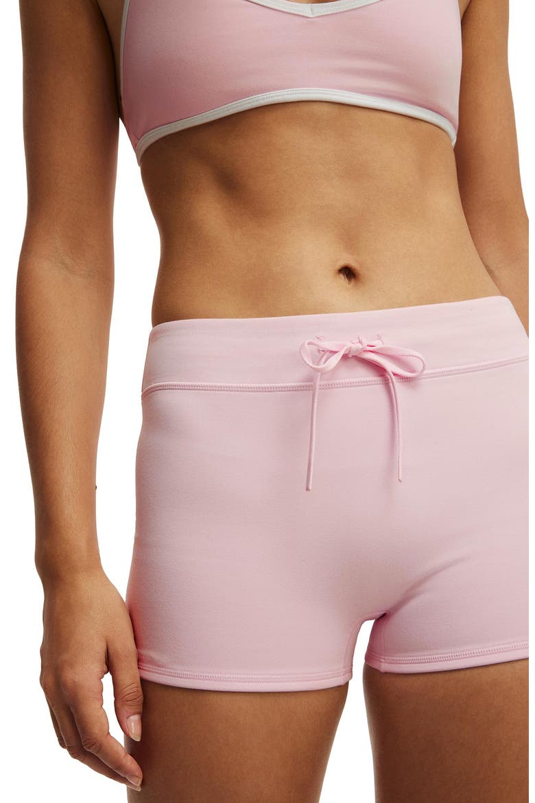 Women's Active Ultra Soft Tie Front Micro Short, Alternate, color, Cherry Dream