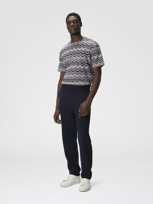 Missoni Straight Pants With Zigzag Pattern In Blue