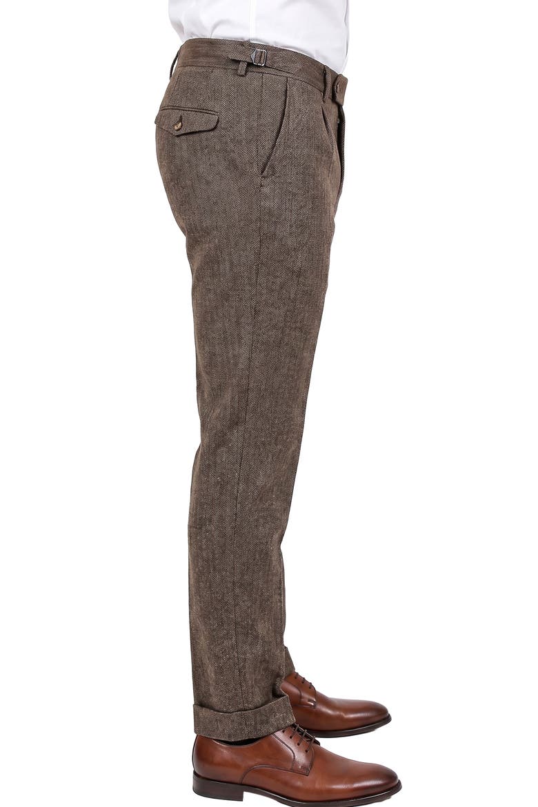 Pleated Straight Leg Jeans, Alternate, color, BLACK