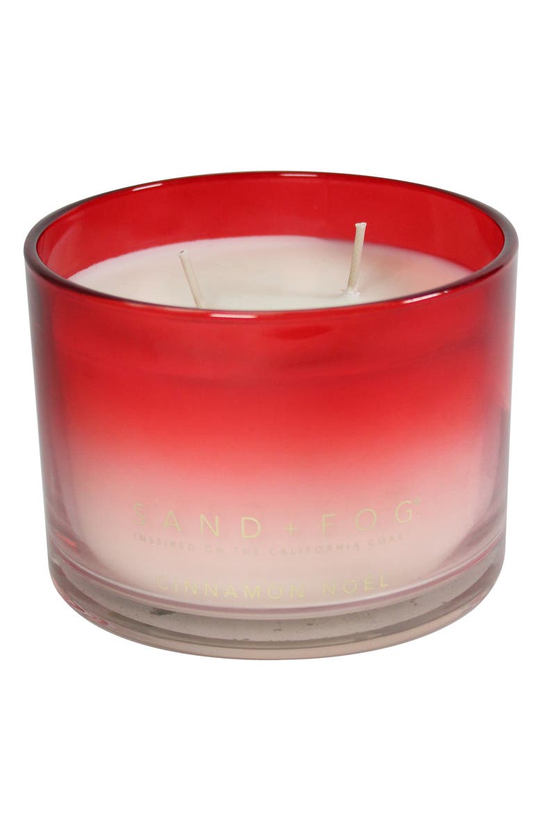 SAND AND FOG Cinnamon Noel Two-Wick Candle, Alternate, color, Red