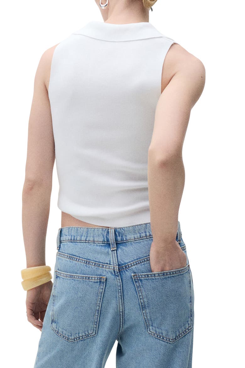 Sleeveless Knit Polo, Alternate, color, ECRU