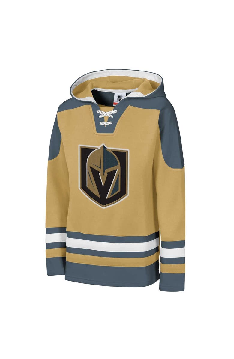 Outerstuff Youth Gold Vegas Golden Knights Ageless Must Have Home V-Neck Pullover Hoodie, Alternate, color, Gold