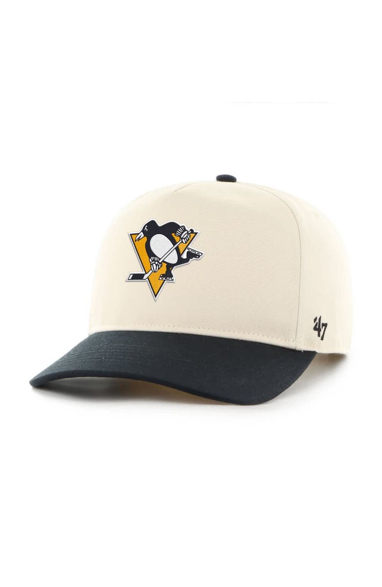 '47 Men's '47 Cream/Black Pittsburgh Penguins Logo Hitch Adjustable Hat, Main, color, Cream