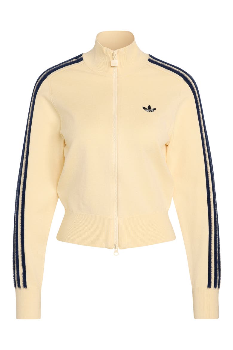 Striped Knit Track Jacket, Alternate, color, WARM VANILLA/ NIGHT INDIGO