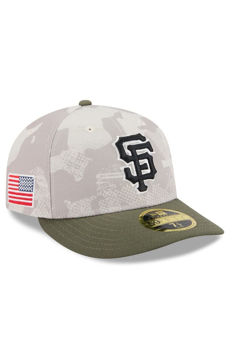 Men's New Era Light Beige/Olive San Francisco Giants 2025 Armed Forces Day Low Profile 59FIFTY Fitted Hat, Main, color, Light Beige