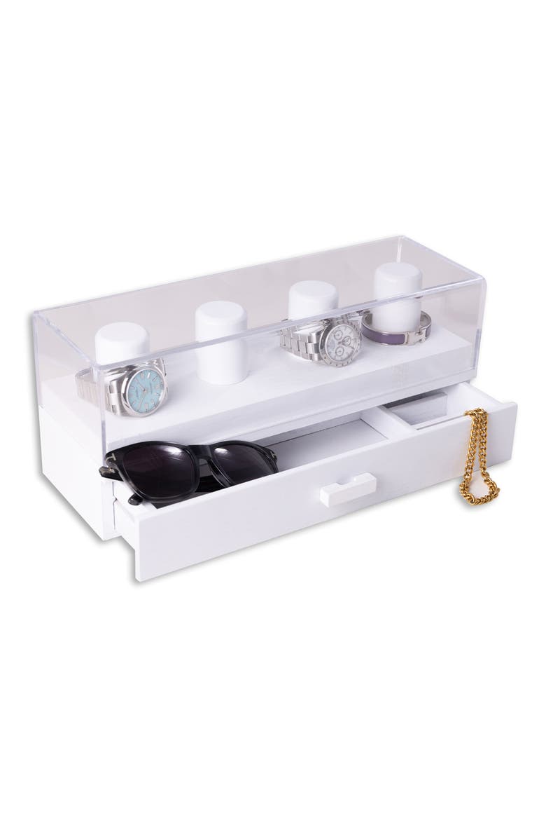 Wood & Acrylic Watch Case, Alternate, color, WHITE