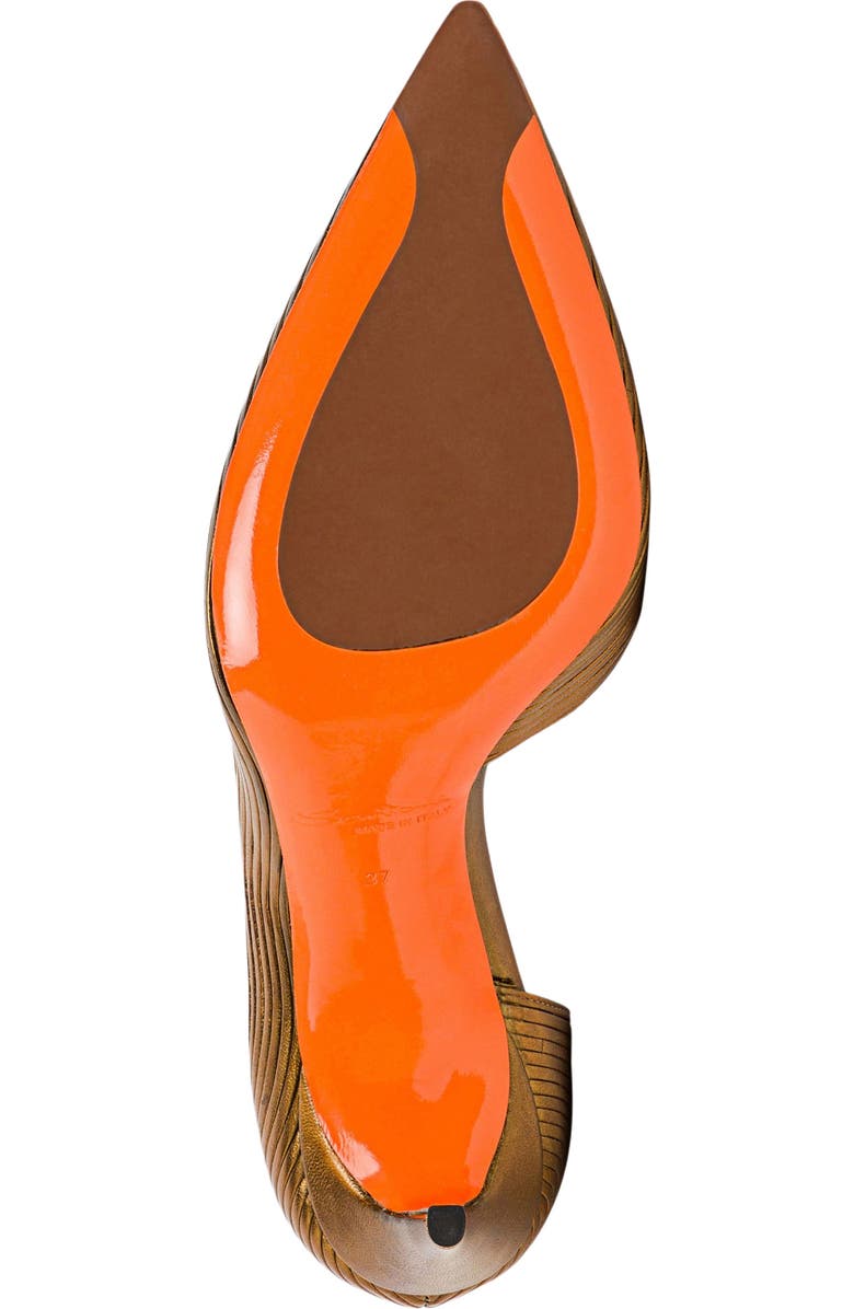 Santoni Women's leather high-heel pump, Alternate, color, Gold