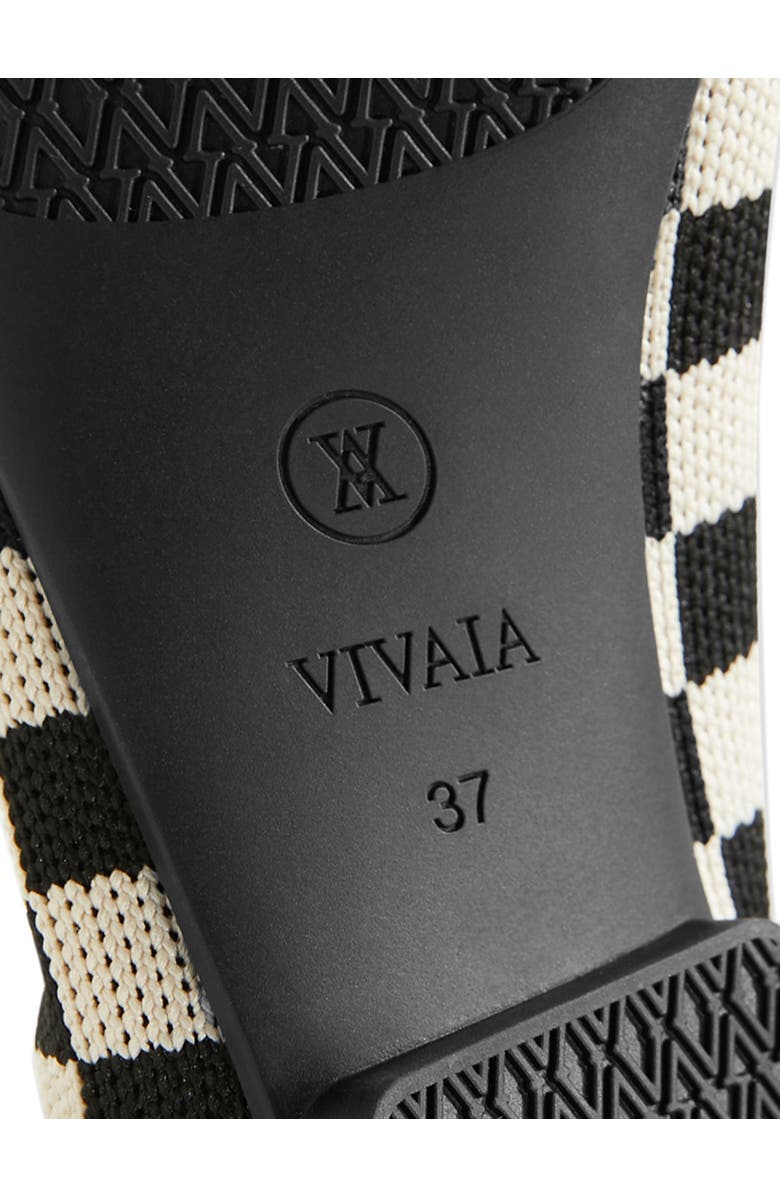 VIVAIA Square-Toe V-Cut Flats, Alternate, color, Checker