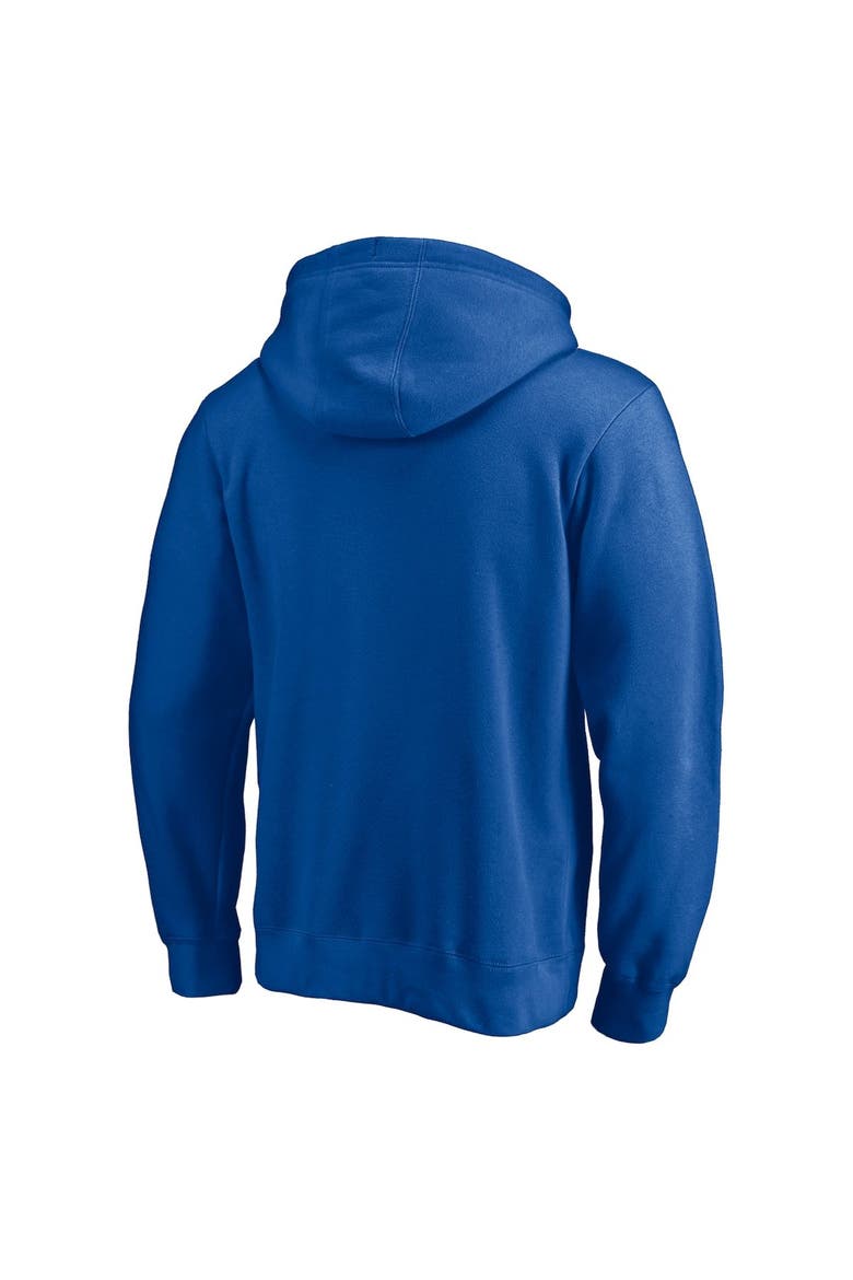 Men's Fanatics Branded Blue Dallas Mavericks Post Up Hometown Collection Fitted Pullover Hoodie, Alternate, color, Blue