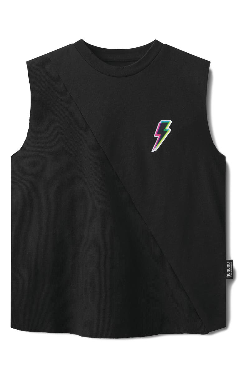 Nununu Kids' Dizzy Bolt Sleeveless Graphic Tank, Main, color, Black