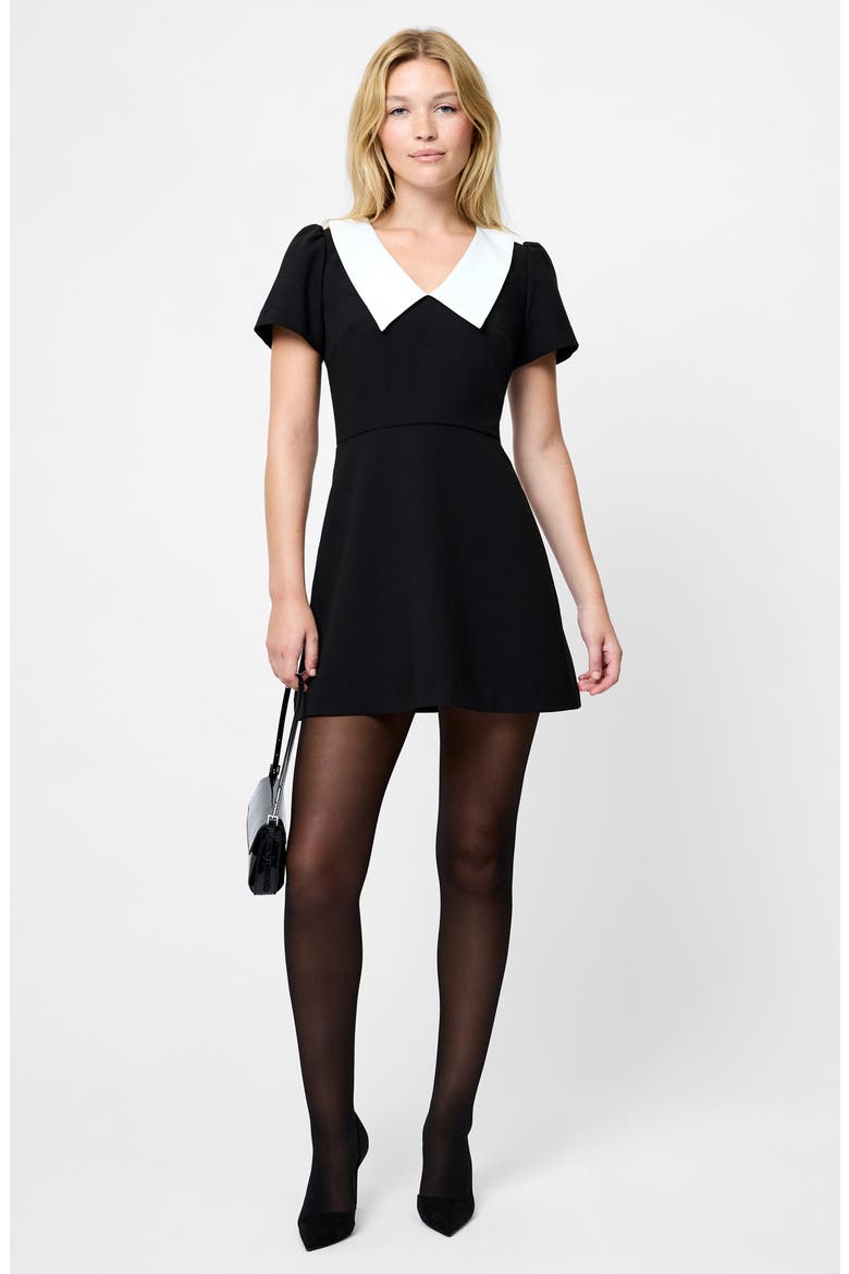 Azra Collared Minidress, Alternate, color, BLACK-WHITE