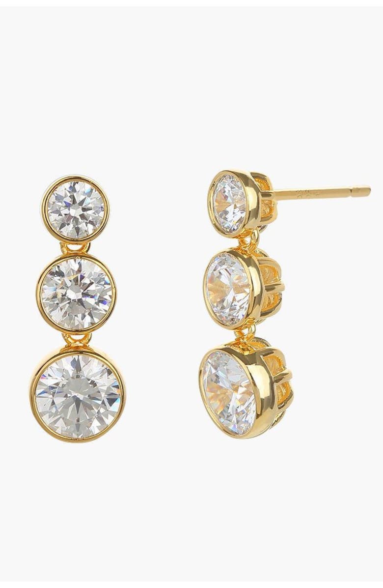 Bearfruit Jewelry Sterling Silver 18k Gold Plated Gabriella Earrings Holiday Gift Idea, Main, color, Gold