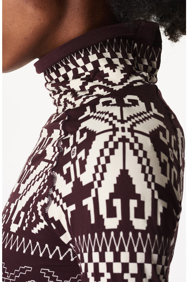 Base Layer Ski Sweater, Alternate, color, BLACK CHERRY FAIRISLE JACQUARD
