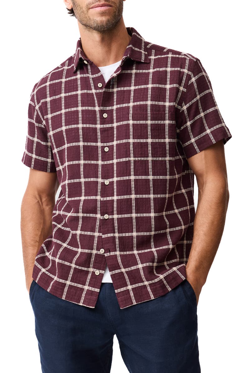 Rodd & Gunn Weatherstones Windowpane Check Short Sleeve Cotton Button-Up Shirt, Main, color,