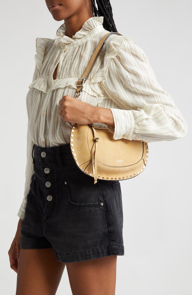 Isabel Marant Oskan Moon Suede Shoulder Bag, Alternate, color,