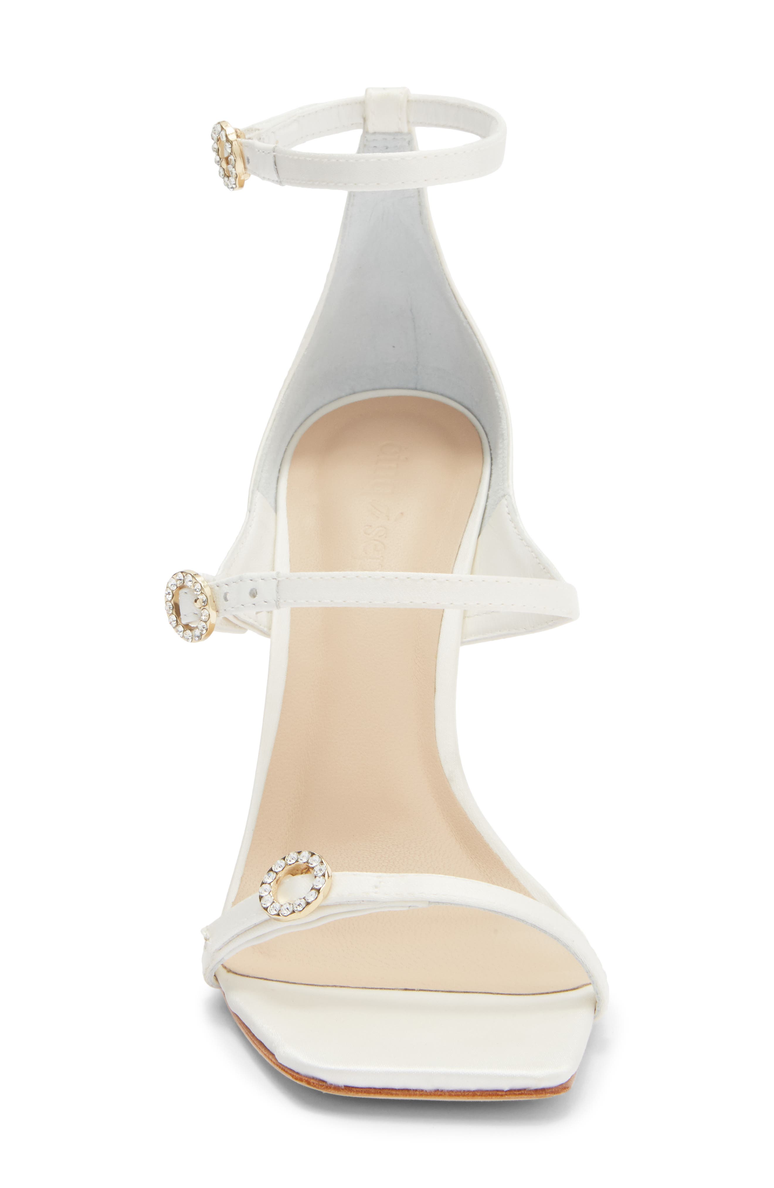 Cinq à Sept Celeste Satin Sandal, Alternate, color, Ivory