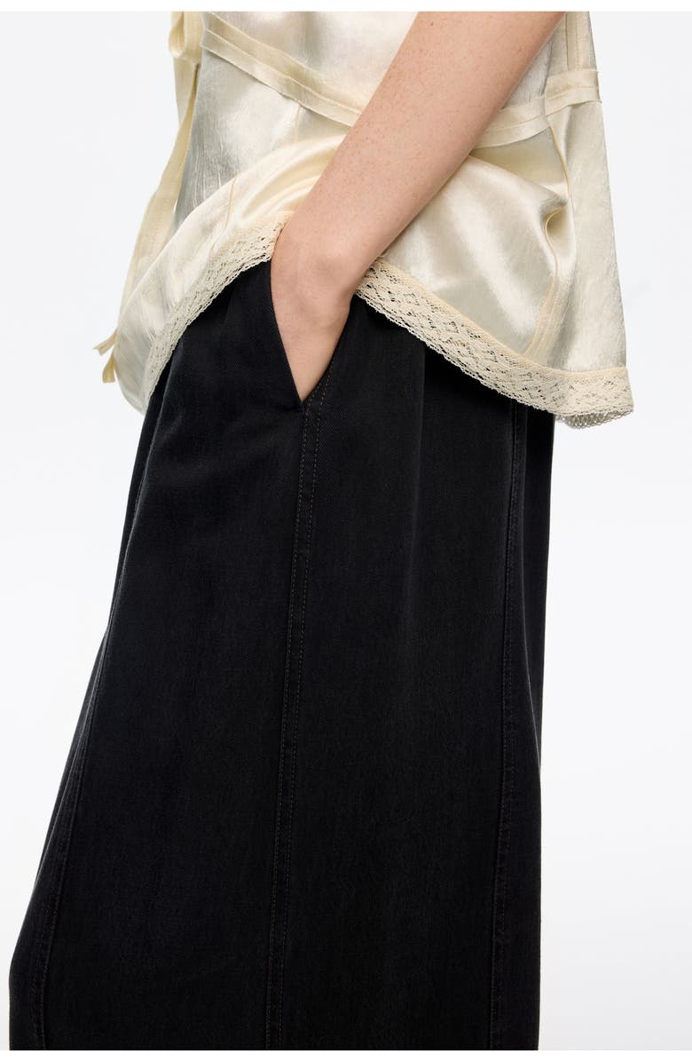 Bimba y Lola Denim Wide Leg Trousers, Alternate, color, Washed Black