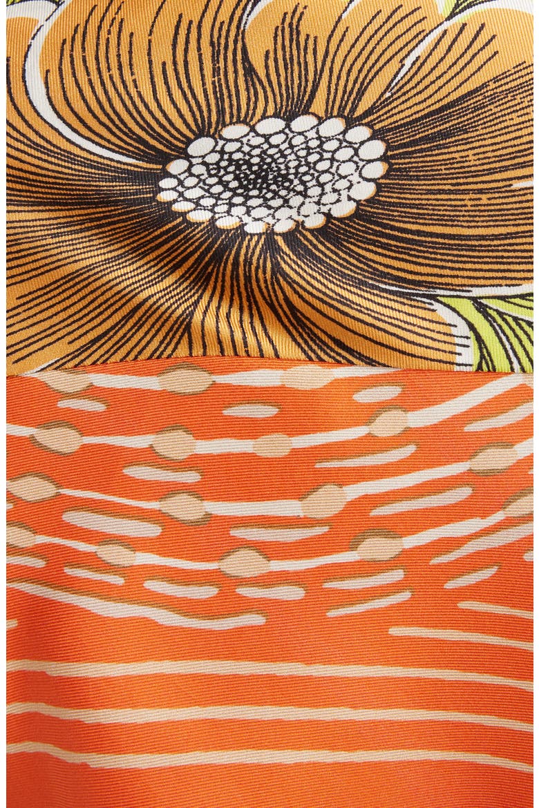 Caravan Print Silk Tunic Shirt, Alternate, color, MULTICOLOR ORANGE