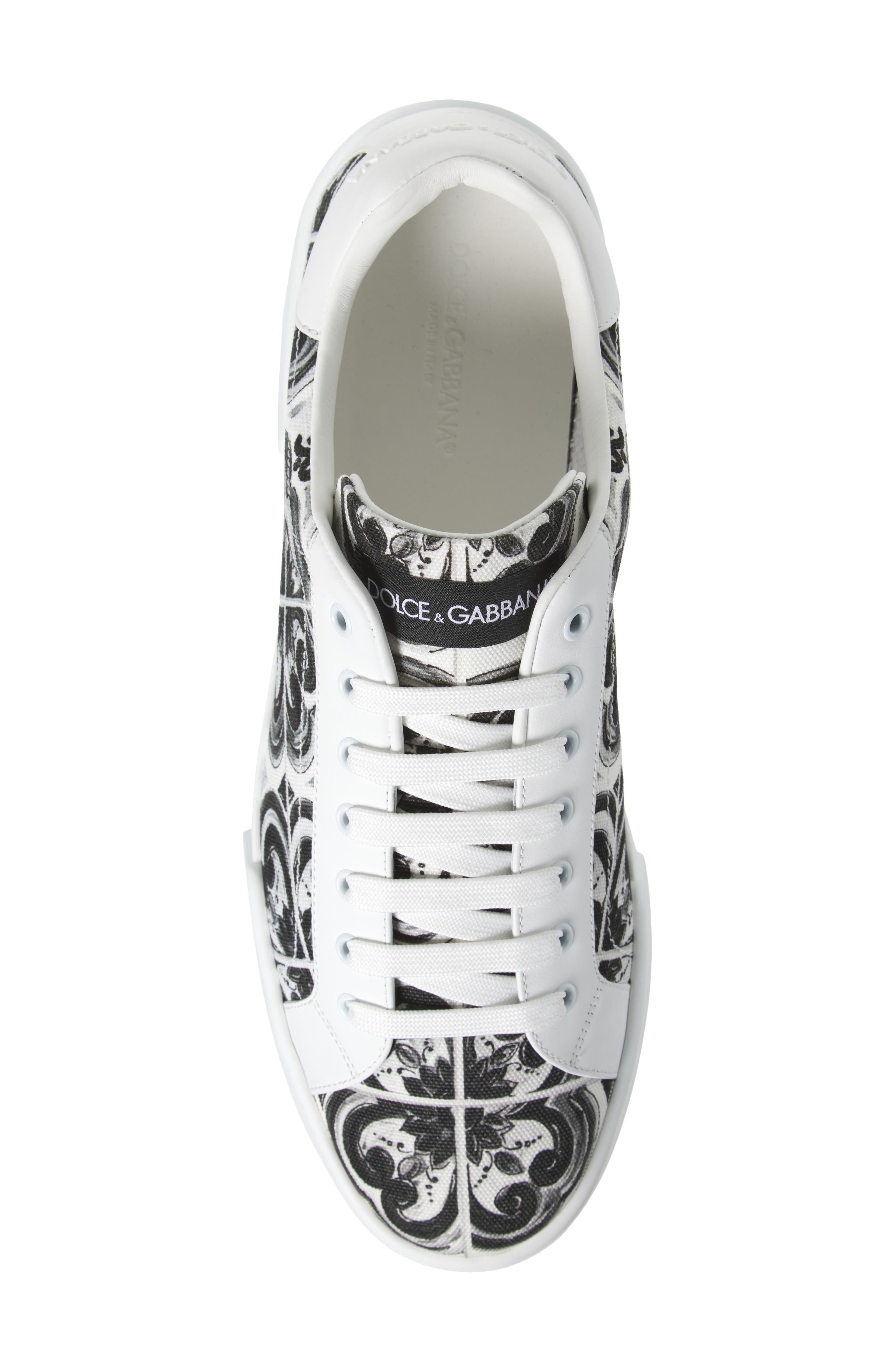 Dolce&Gabbana Portofino Majolica Print Sneaker, Alternate, color, Iu3tn Maiolica 3 Nero